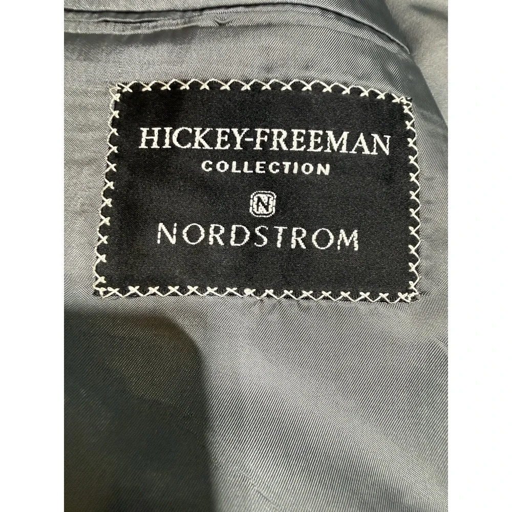 Hickey Freeman Nordstrom Blazer 41R Gray Pinstripe Wool USA Union Made